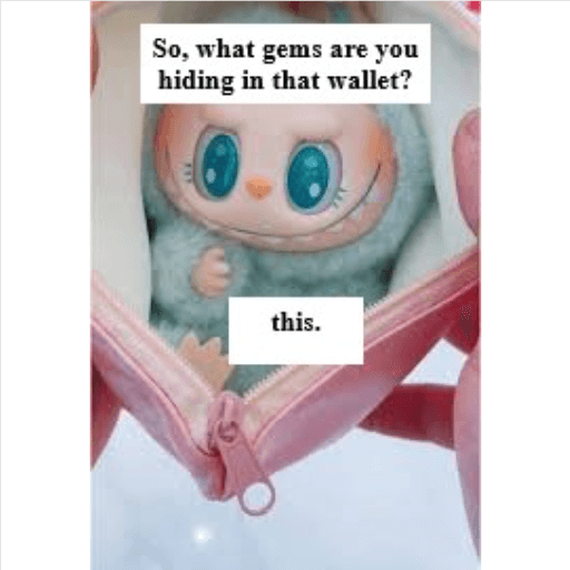 Labubu ticker in my wallet